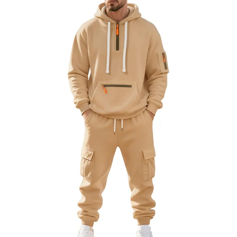 Men's Hoodie & Cargo Pants Tracksuit Set