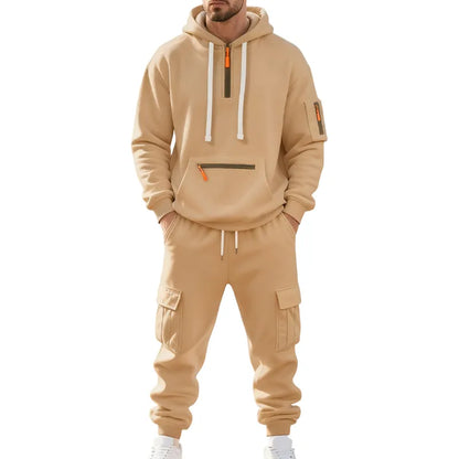 Men's Hoodie & Cargo Pants Tracksuit Set