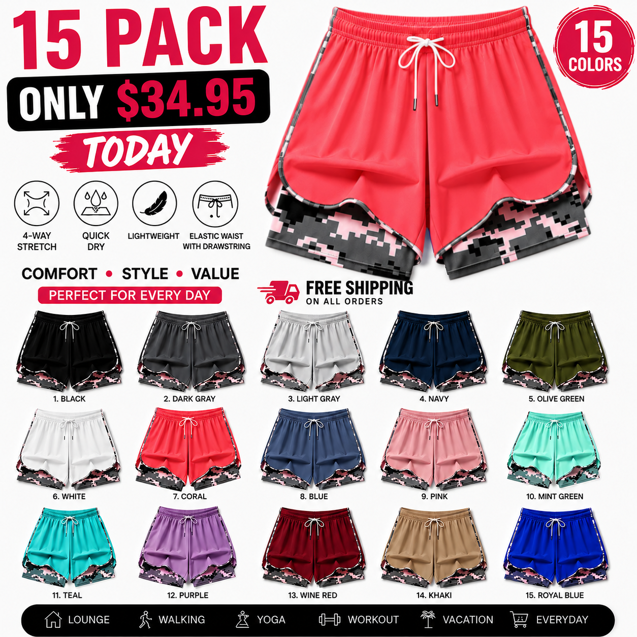 15 Colors(15 PACK ONLY $34.95 TODAY)