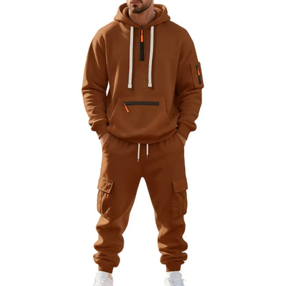 Men's Hoodie & Cargo Pants Tracksuit Set