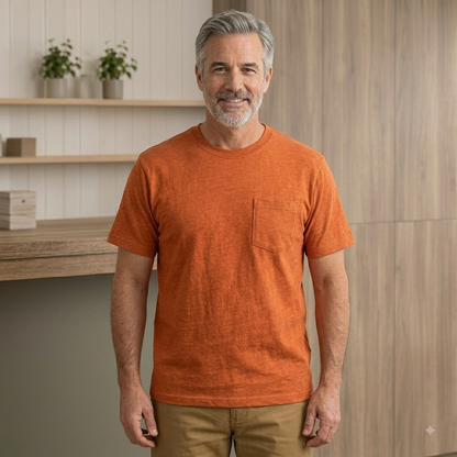 🔥Men's Heavyweight Cotton Pocket T-Shirt – Relaxed Fit Everyday Casual Tee | Big & Tall Available