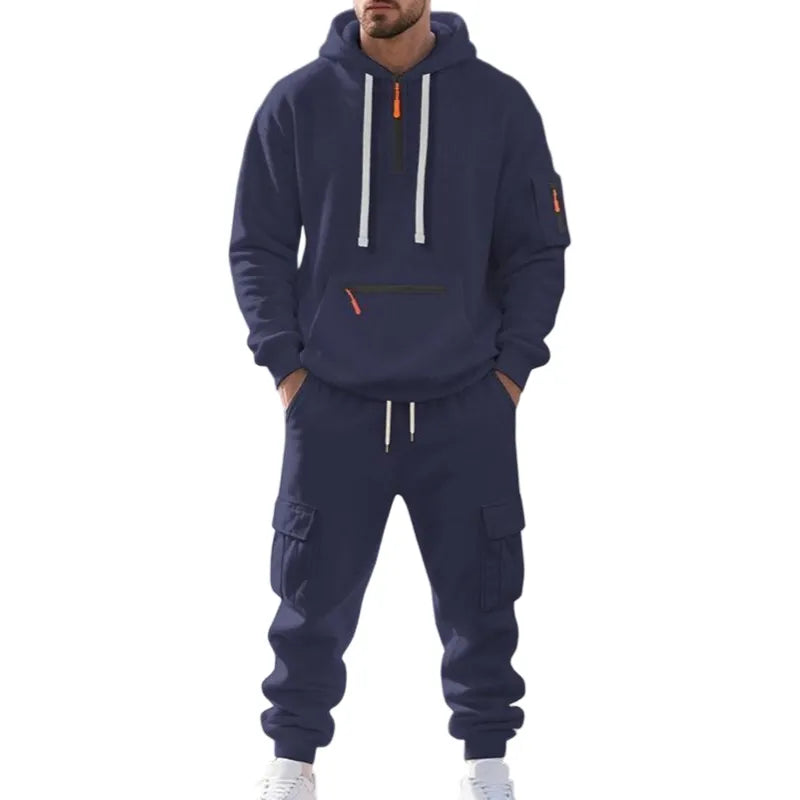 Men's Hoodie & Cargo Pants Tracksuit Set