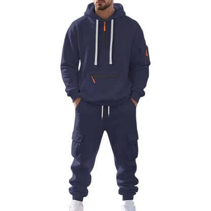 Men's Hoodie & Cargo Pants Tracksuit Set