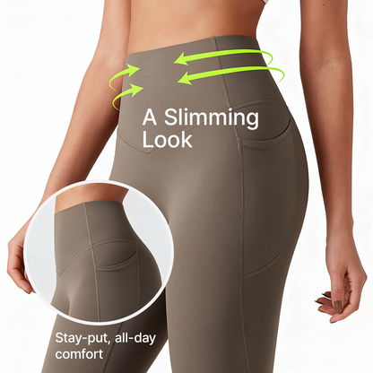 High Waisted Tummy Control Pocket Shaping Training Leggings