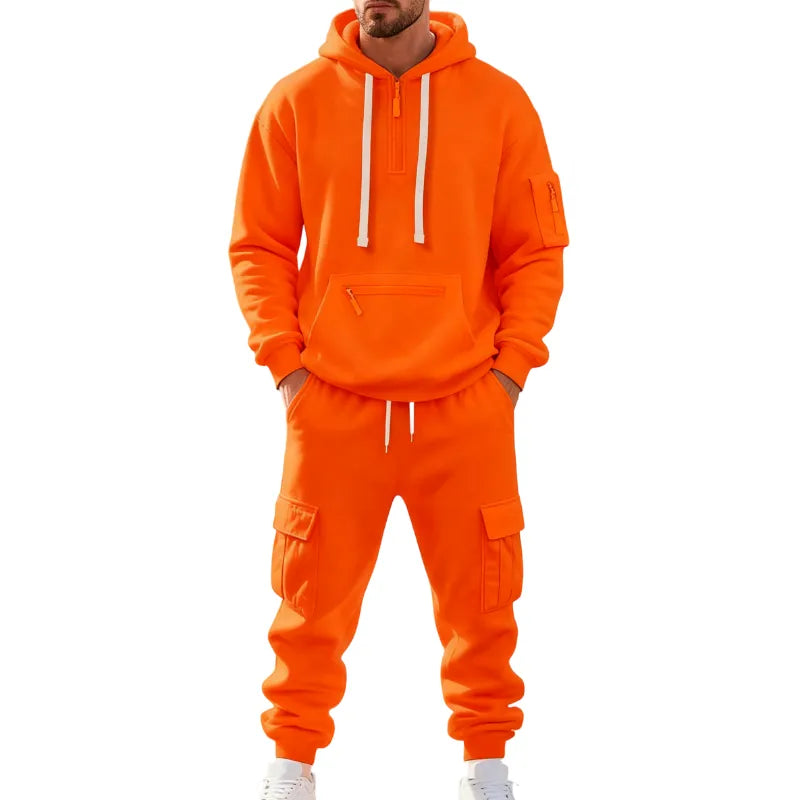 Men's Hoodie & Cargo Pants Tracksuit Set
