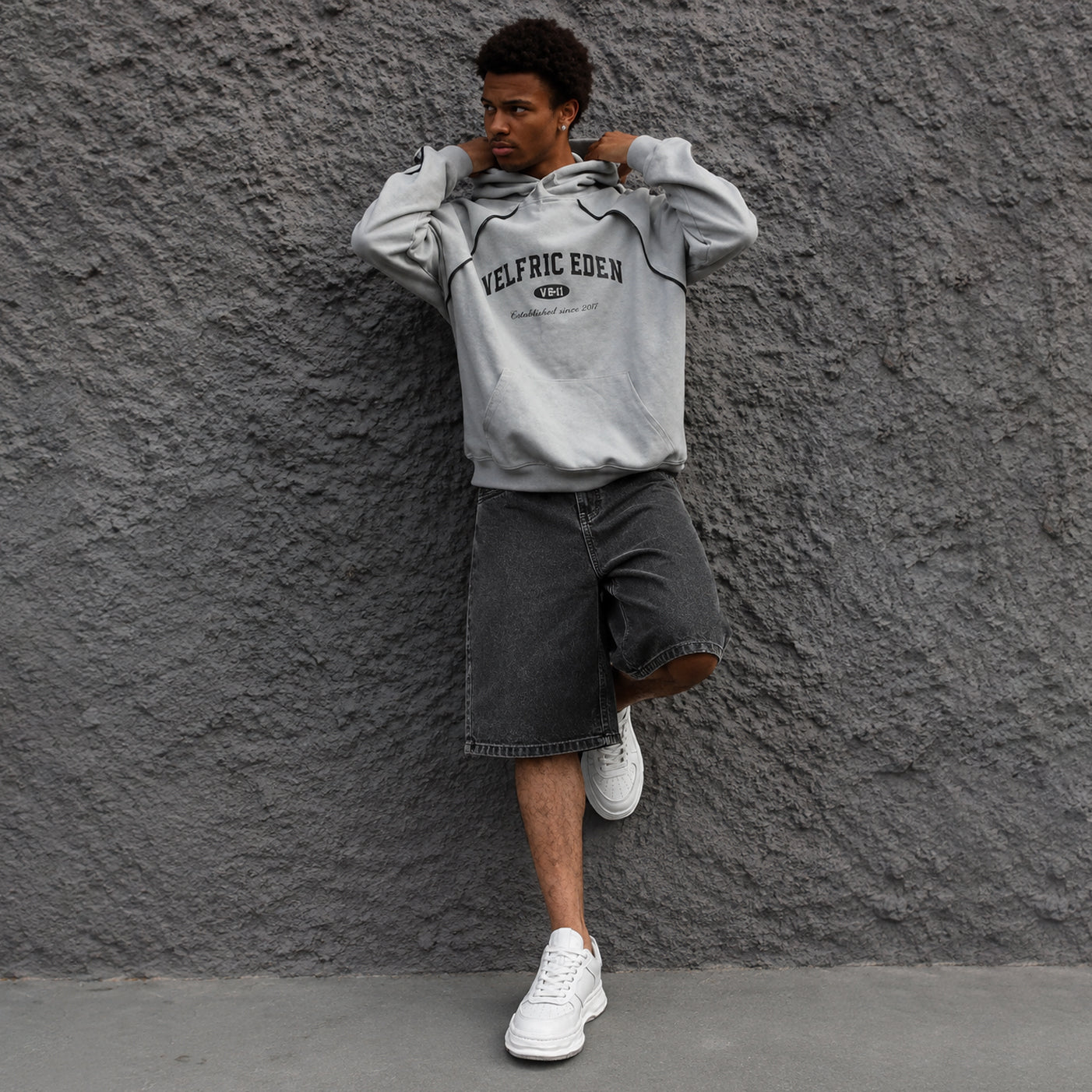Men's Solid Color Plain Denim Fabric Shorts