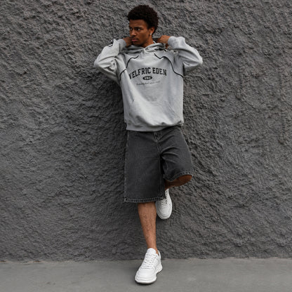 Men's Solid Color Plain Denim Fabric Shorts
