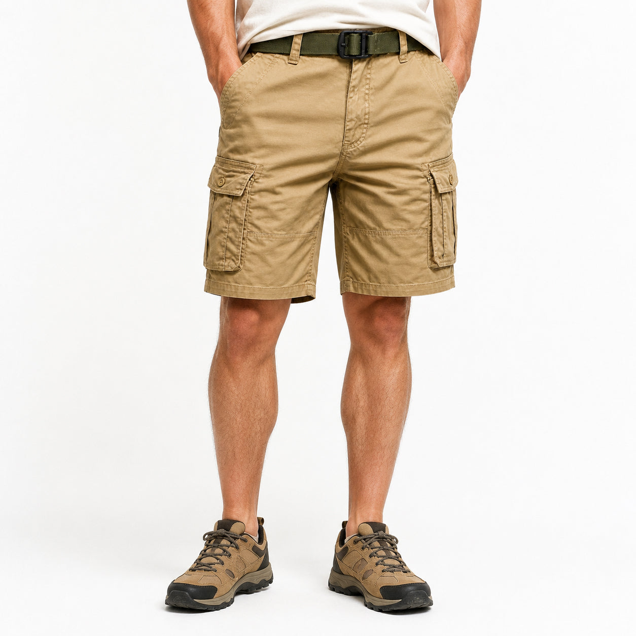 Men’s wear-resistant, wrinkle-resistant, breathable cargo pants