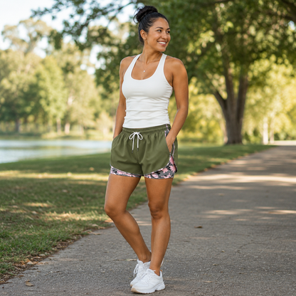 【End of Summer Sale】Women's casual athletic shorts with pockets