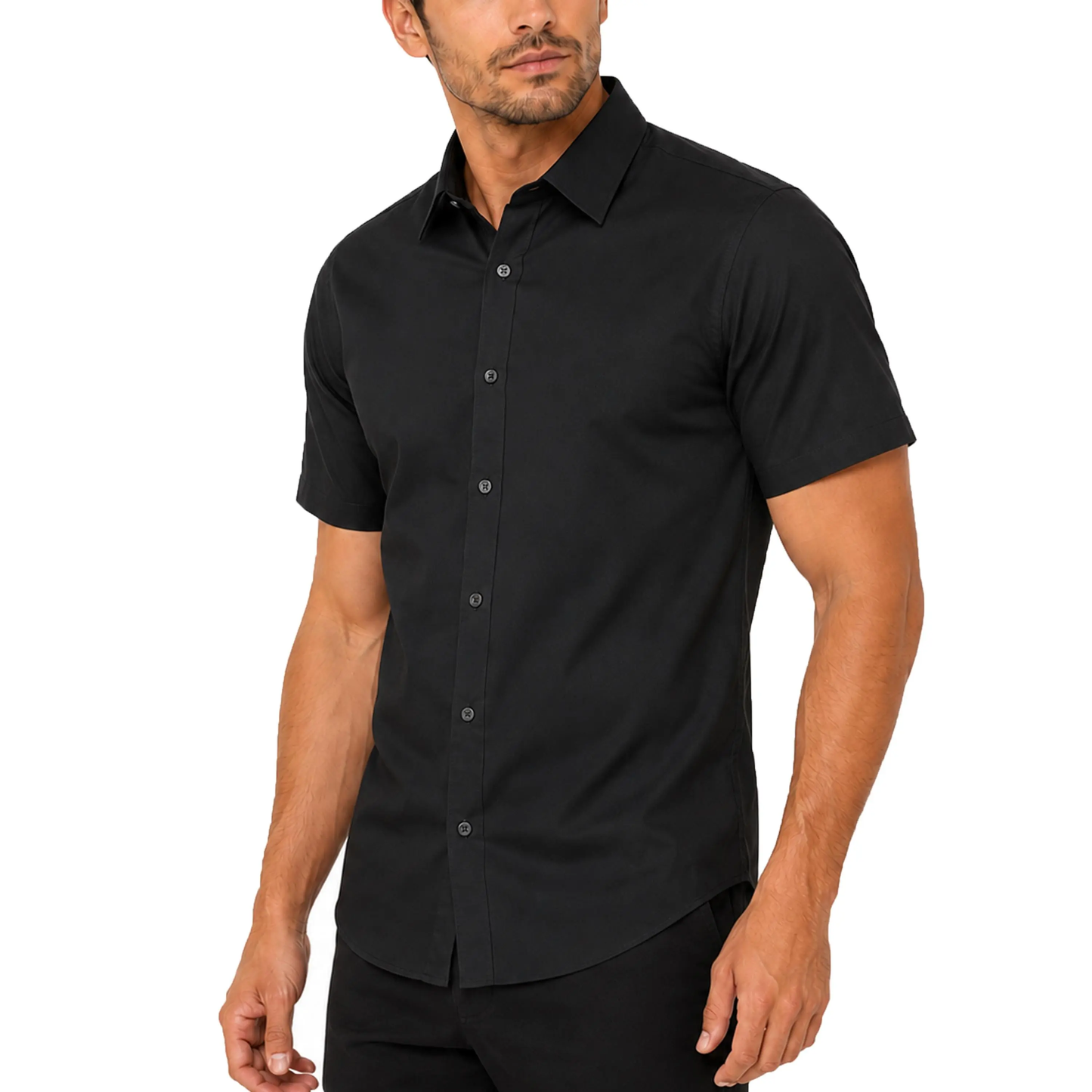 Men's Short Sleeve Stretch Dress Shirt