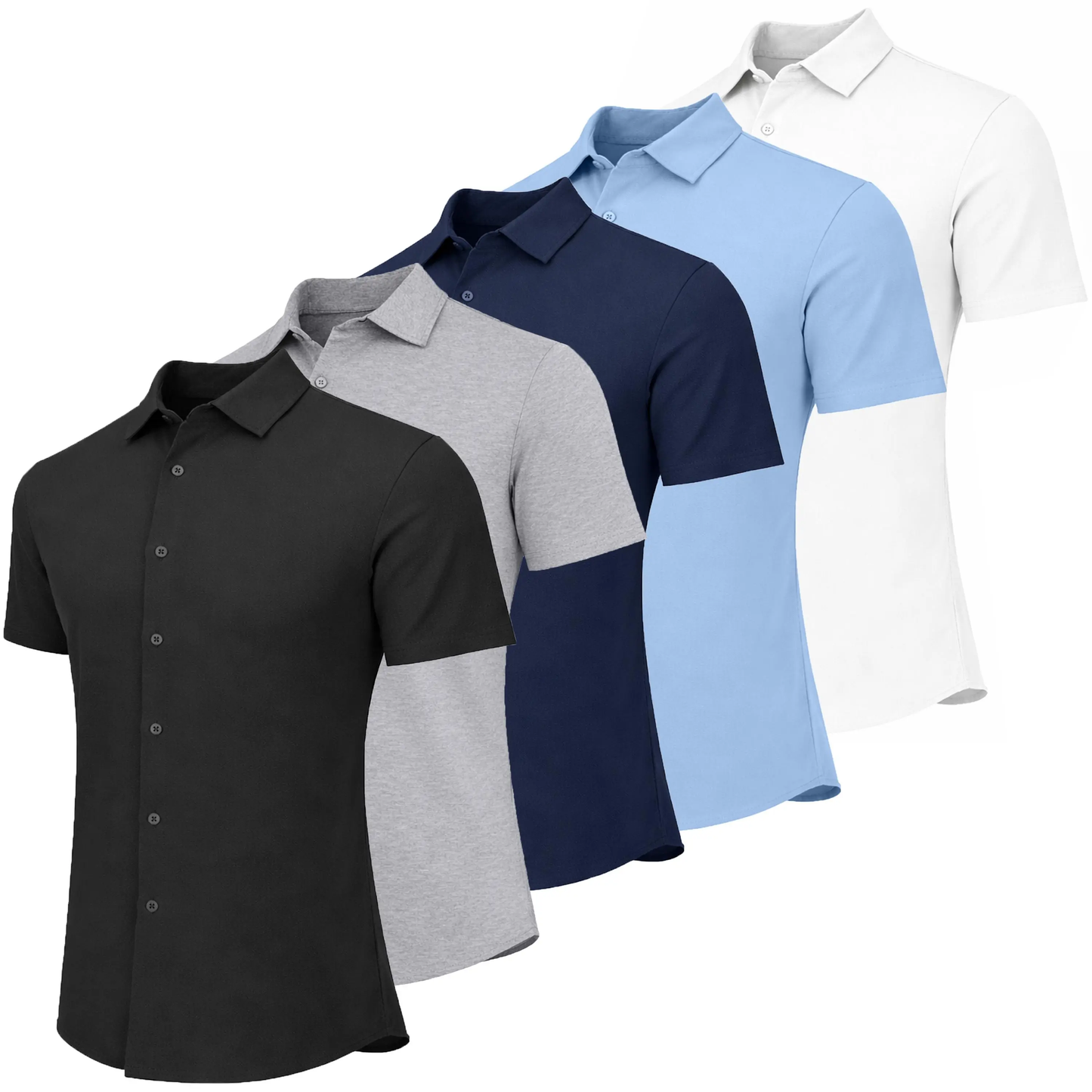 Men's Short Sleeve Stretch Dress Shirt