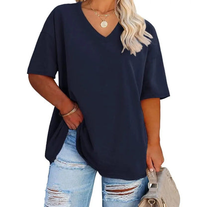 【LAST DAY SALE】Women's V Neck T Shirts Summer Half Sleeve Tee