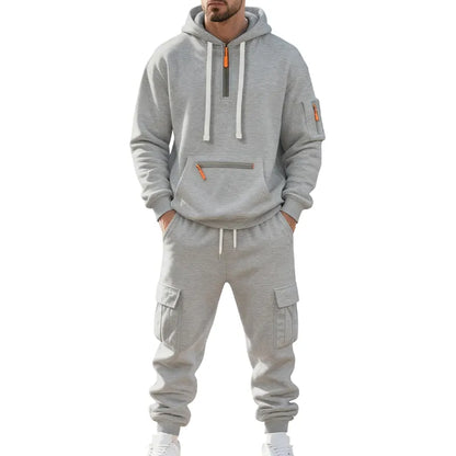 Men's Hoodie & Cargo Pants Tracksuit Set