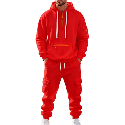 Men's Hoodie & Cargo Pants Tracksuit Set