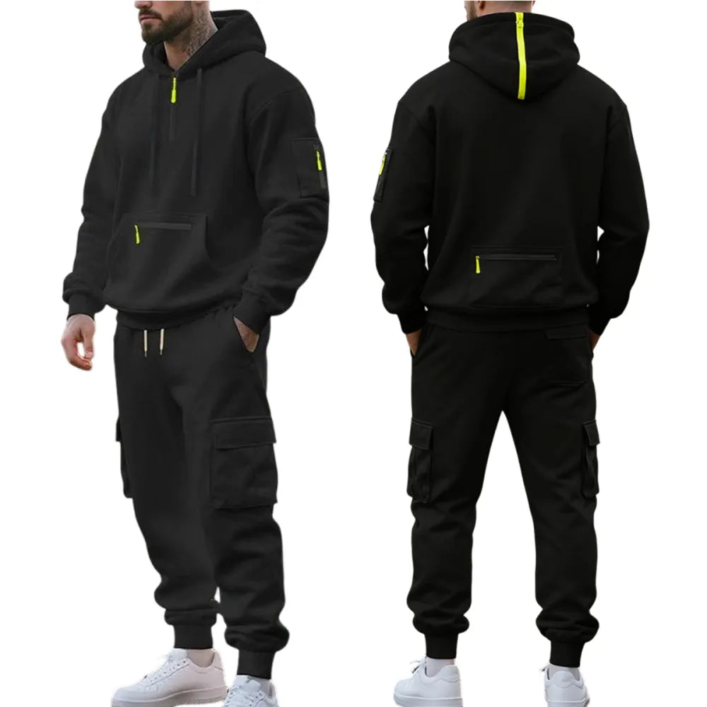 Men's Hoodie & Cargo Pants Tracksuit Set