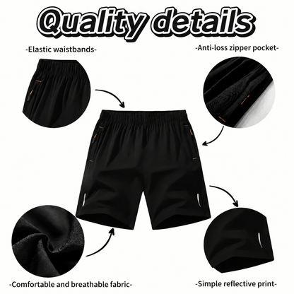 Men's Dry-Fit Gym Shorts with Zipper Pockets ⭐⭐⭐⭐⭐