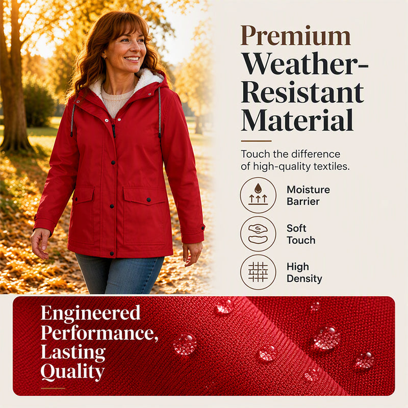 ❄️Winter Hot Sale – 60% Off! 💦Women's Plush-Lined Windproof Hooded Jacket