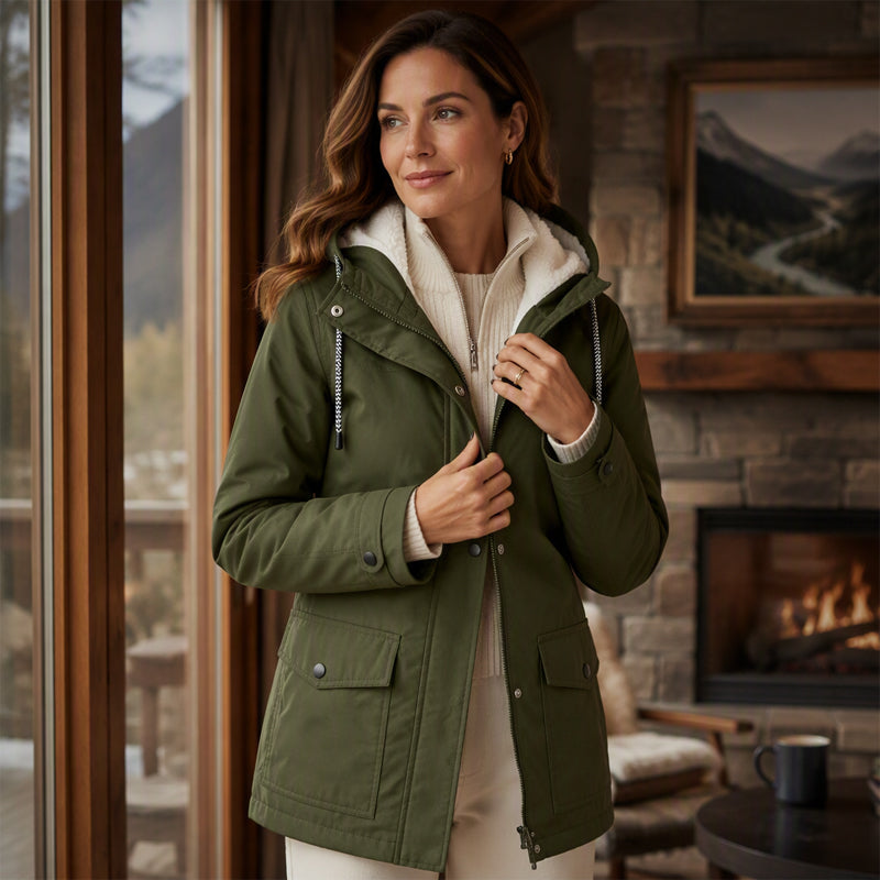 ❄️Winter Hot Sale – 60% Off! 💦Women's Plush-Lined Windproof Hooded Jacket