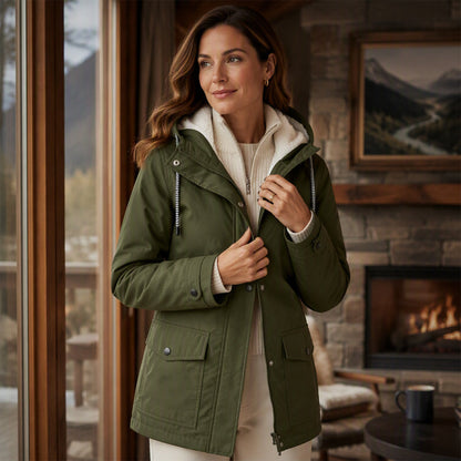 ❄️Winter Hot Sale – 60% Off! 💦Women's Plush-Lined Windproof Hooded Jacket