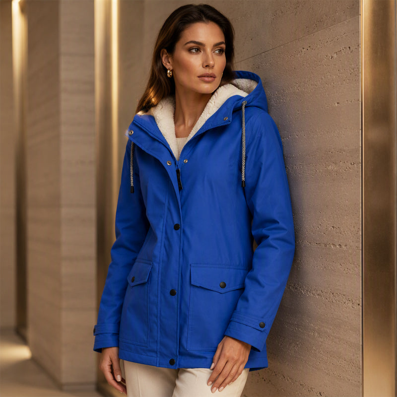 ❄️Winter Hot Sale – 60% Off! 💦Women's Plush-Lined Windproof Hooded Jacket